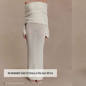 Elegant Off-Shoulder Cream Maxi Dress